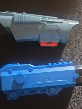 Nerf Blue and Light Gray Modular Blaster Sections with Orange Tab
